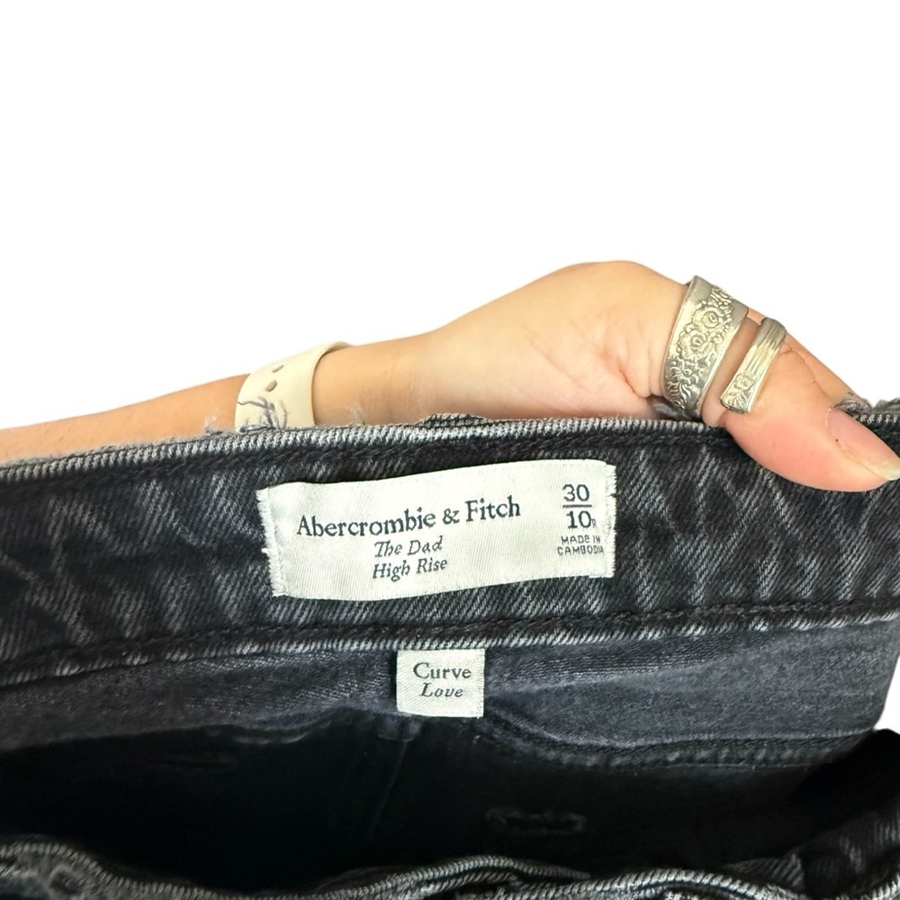 Abercrombie & Fitch Black Dad Jean/ Straight Leg Distressed - Picture 3 of 7